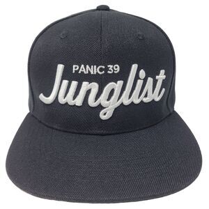 Panic 39 JUNGLIST Snapback Hat Baseball Cap Drum N Bass Rave Flat Bill NEW Black